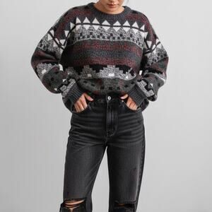 90s Grandpacore Grunge Sweater Cabincore Indie Dark Academia Aztec Oversized XL